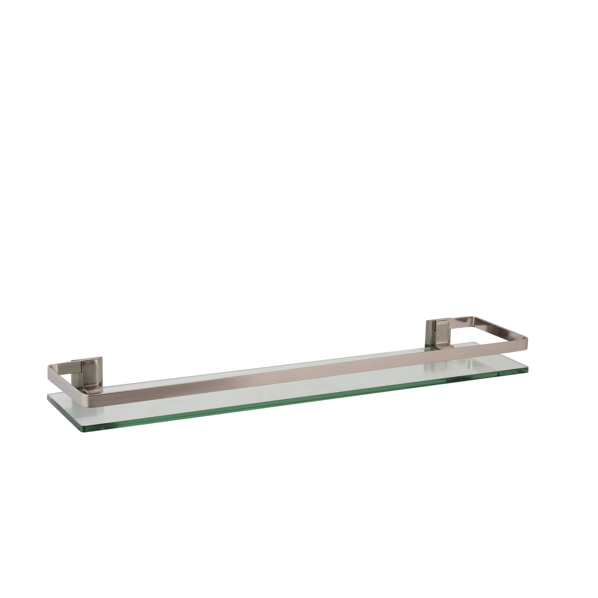 Organize It All Nickel Glass Shelf with Rail